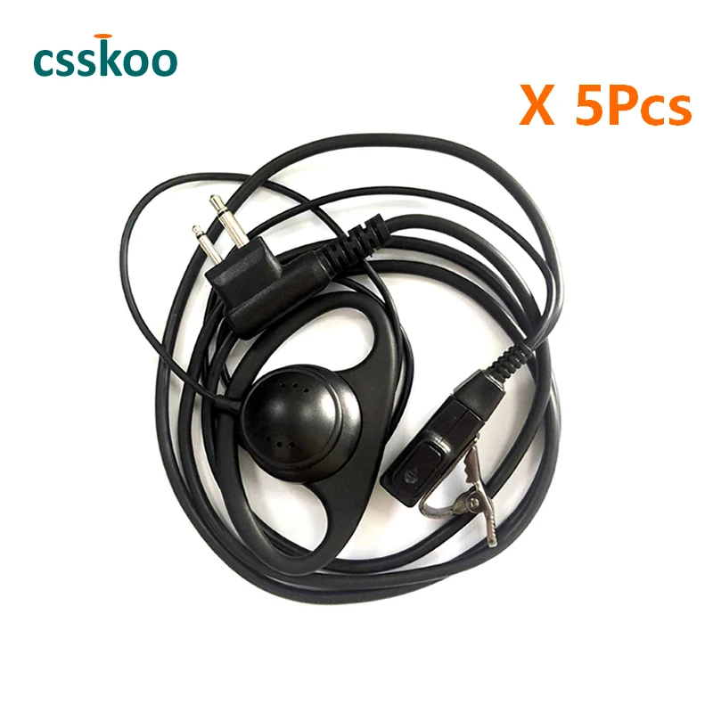 

5Pcs Ear Hook Earpiece Headset Headphone Mic for Radio Motorola EP450 EP350 CP040 GP300 GP88S CP140 CP160 Walkie Talkie