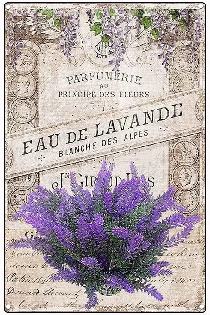 Плакат Vntge Metl Sgn French Lvender Country Tn Sgns Retro Plque Wll Decor Gft For Home Ktchen Office Club Br People Cve Gym 12x1