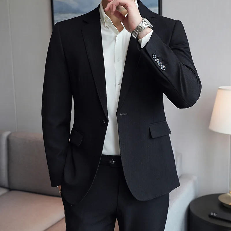 Leisure Suit Suit Men's Korean Version Slim Trend Business Formal Small Suit British Style Groom's Wedding Dress Mens Clothes