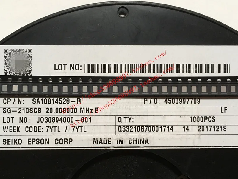 

10PCS/ SG-210SCB 20MHz B 50ppm 2520 -20/70C OSC EPSON Active SMD Crystal