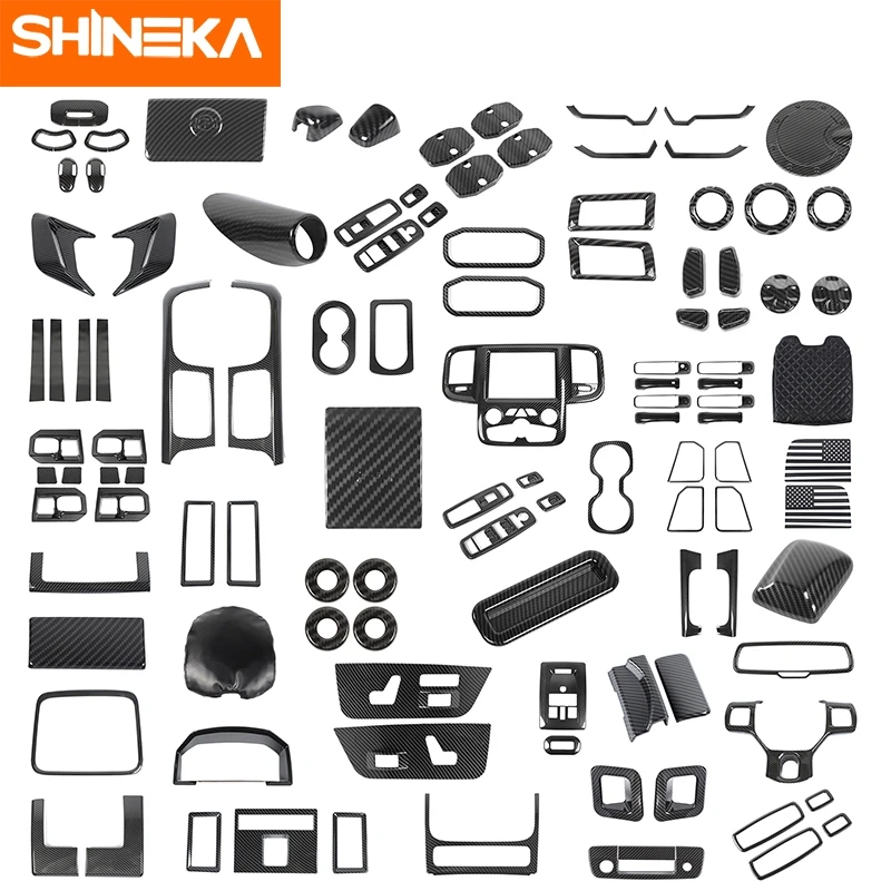 

SHINEKA ABS Carbon Fiber Interior Decoration Cover Trim Accessories For Dodge Ram 1500 2010 2011 2012 2013 2014 2015 2016 2017