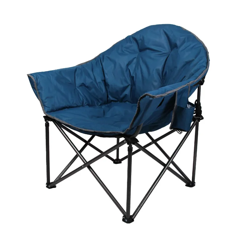 Camping Folding Saucer Chairs With Cup Holder And Carry Bag,
