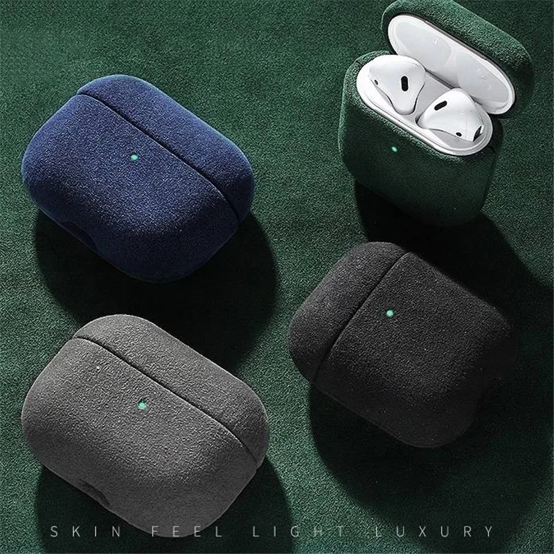 

Роскошный чехол из алькантары для AirPods Pro Аксессуары для наушников меховой кожаный чехол для AirPods 3 2 1 чехол для беспроводной Bluetooth-гарнитуры