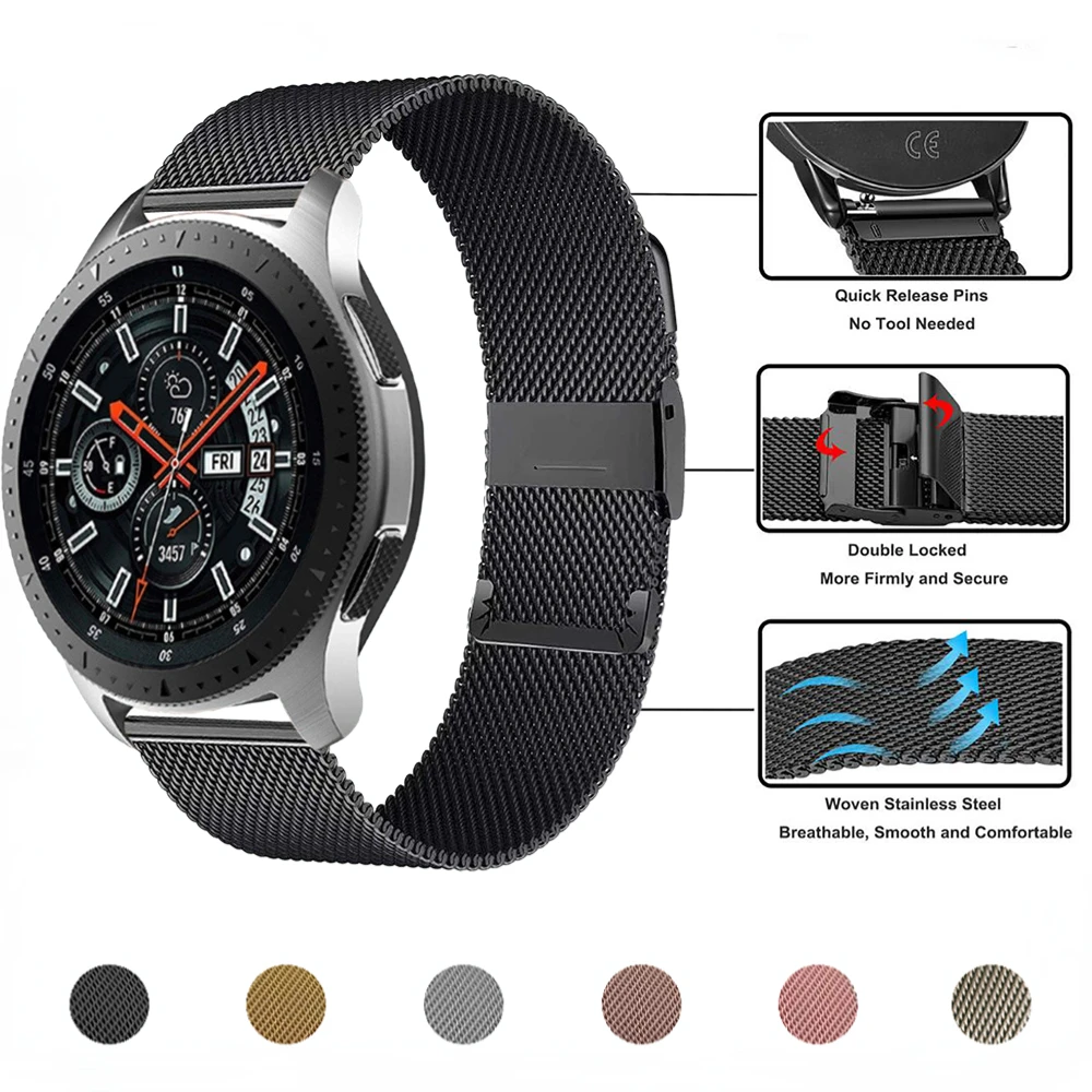

Ремешок металлический 20 мм для Samsung Galaxy Watch 6/5/4 44 мм 40 мм/5 Pro 45 мм, браслет для Samsung Watch 6/4 Classic 47 мм 43 мм 46 мм 42 мм