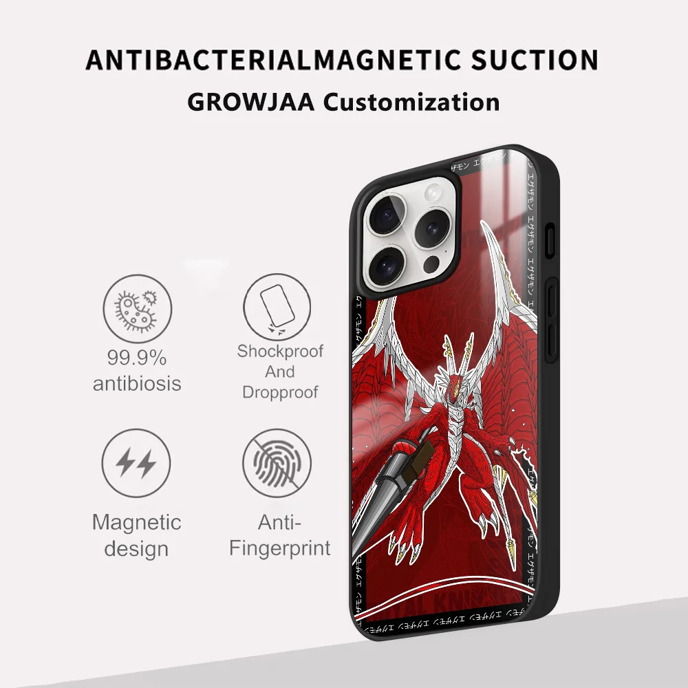 D-Digimon Anime A-Adventure Phone Case For IPhone 16 15 14 13 12 11 Pro Max Plus Mini Magsafe Mirror Wireless Magnetic Cover