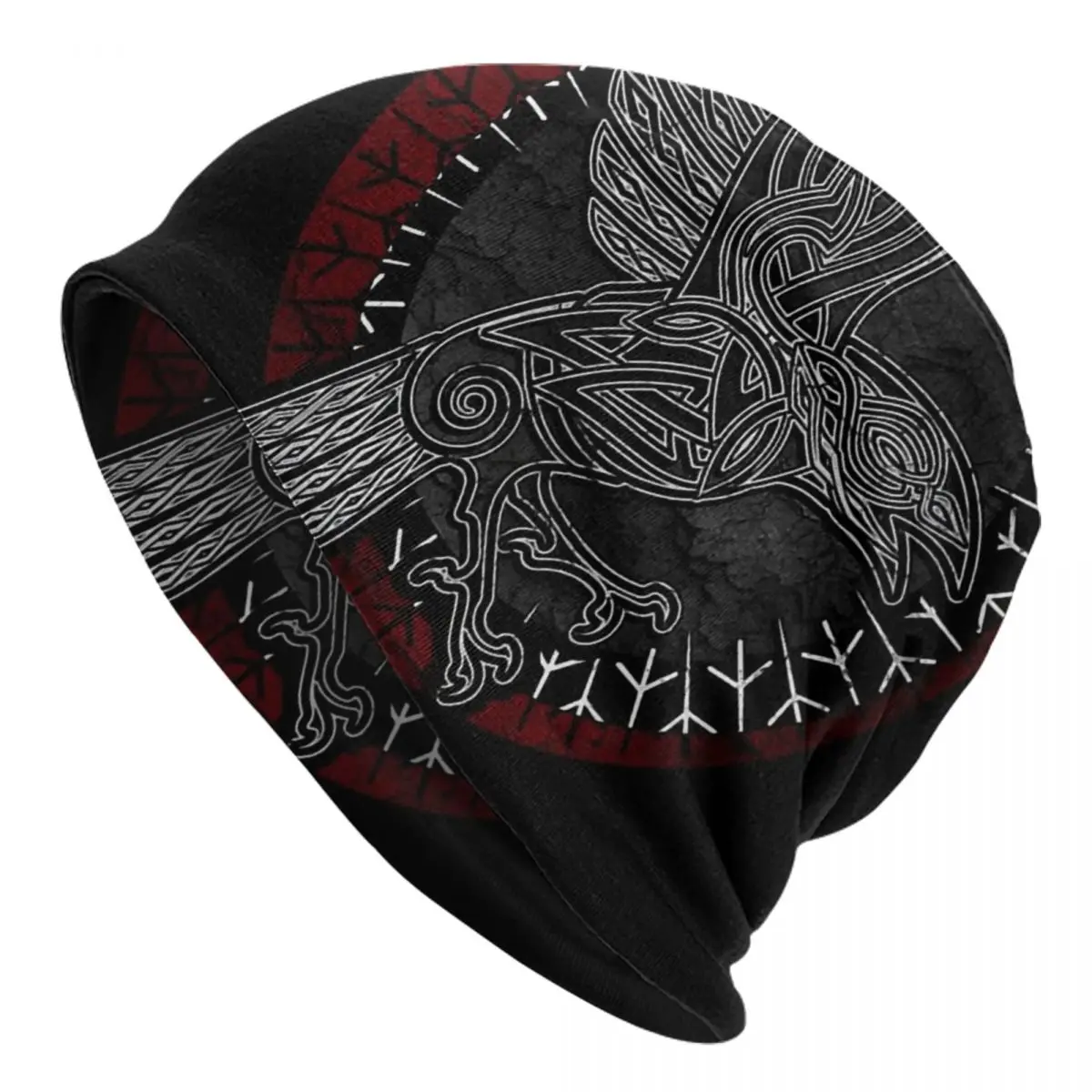 

Viking Raven Hugin Munin Thin Skullies Beanies Fashion Caps For Men Women Ski Caps Bonnet Hats