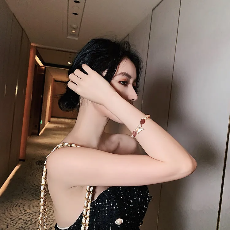 Женский браслет рыбий хвост оригинальное ювелирное изделие с пресноводным