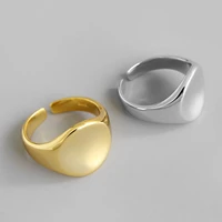 tulx silver color opening rings for women couples new fashion simple smooth round handmade ring geometric party jewelry gifts