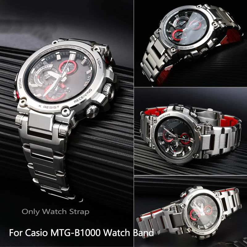Подходит для CASIO G - Shock MTG - B1000 Ремень MTG - G1000 316L Ремень из нержавеющей стали Мужские часы Подходит для CASIO G - Shock MTG - B1000 Ремень MTG - G1000 316L Ремень из нержавеющей стали Мужские часы