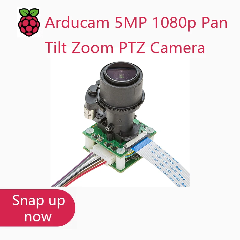 

Arducam 5MP 1080p Pan Tilt Zoom PTZ Camera for Raspberry Pi 4/3B+/3