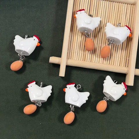 Подвески из смолы "Куры несущие яйца", 6 шт.