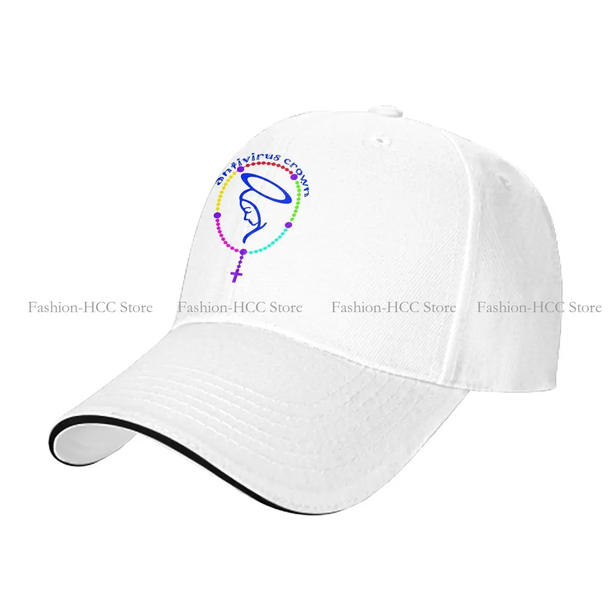 Мужская бейсболка с потертостями противовирусная короной святой Розарий кепка