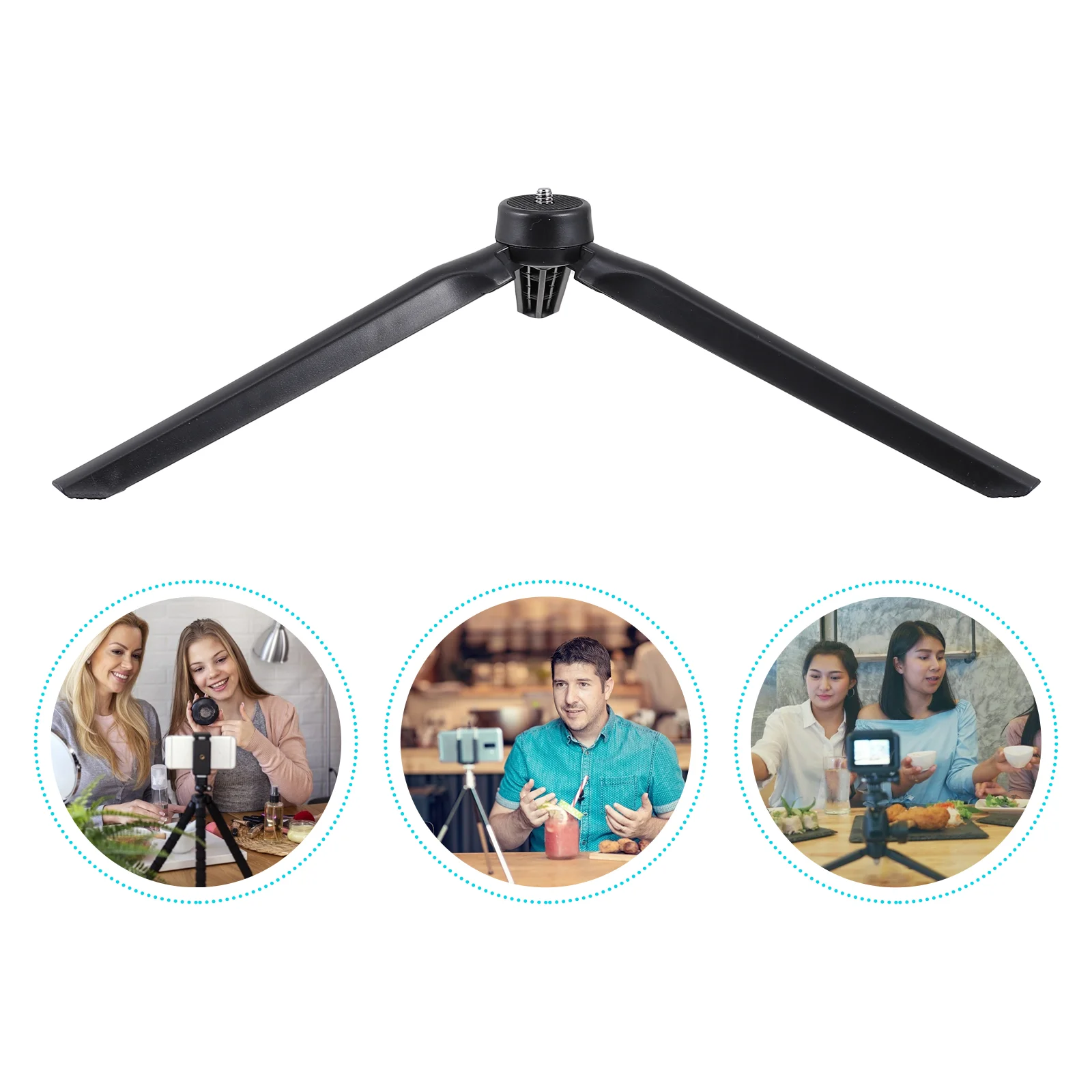 

2 PCS Foldable Phone Tripod 1/4 inch Broadcast Tripod Phone Fill Light Tripod