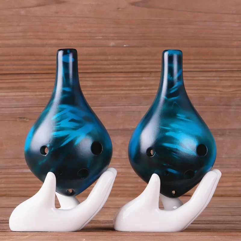 

Handmade 6 Hole Ocarina for Beginner Alto C Tone Classic Flute Zelda Instruments with Protection Bag Porcelain Clay Ocarina