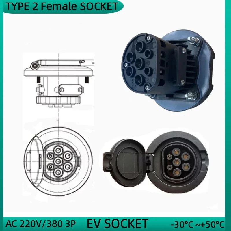 

Новое зарядное устройство для электромобилей 16 А/32 А, трехфазное стандартное зарядное устройство для электромобилей, разъем типа 2, 4-точечный фиксированный Европейский стандарт IEC 62196-2