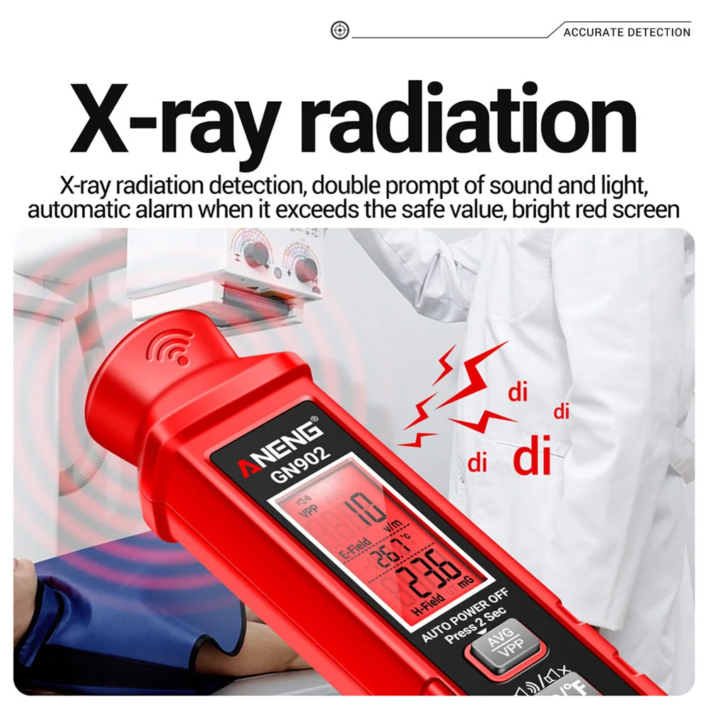 GN902 Портативный ЖК-детектор электромагнитного излучения Рентгеновский