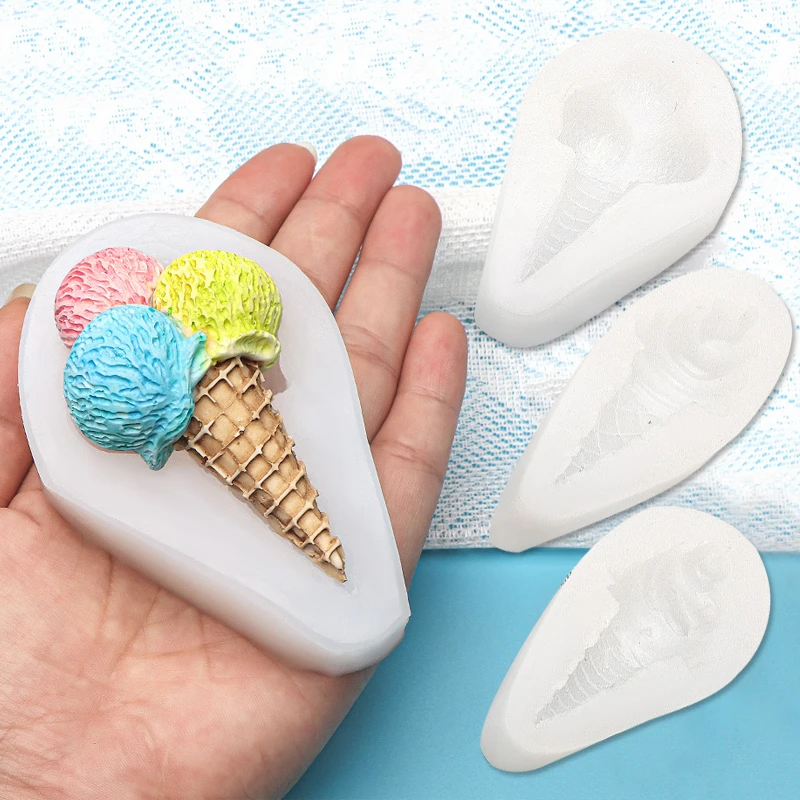 

Ice Cream Mould Ice Cream Summer Ice Cream Cone Baking Mould Chocolate Liquid Silicone Epoxy Mould Handmade Mold Gift Decoration