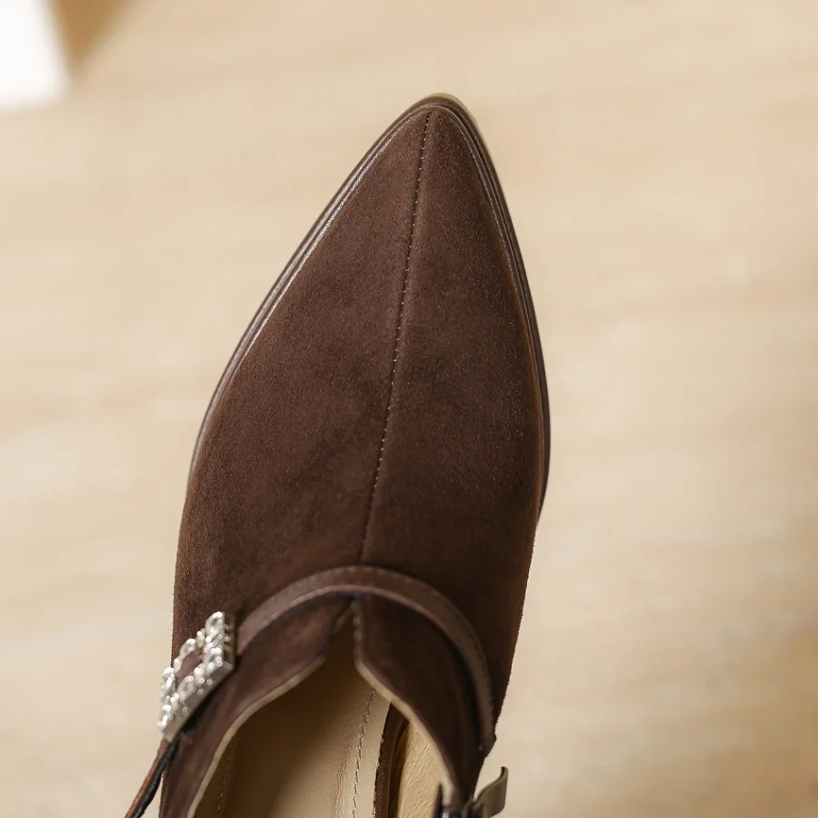 Туфли-лодочки женские из натуральной кожи на высоком каблуке платформе