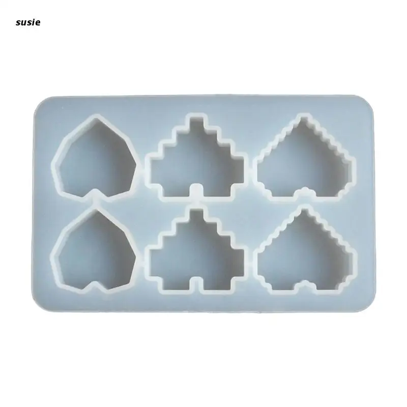 

X7YA Crystal Epoxy UV Resin Mold Pixel Love Heart Shape High Mirror DIY Handmade