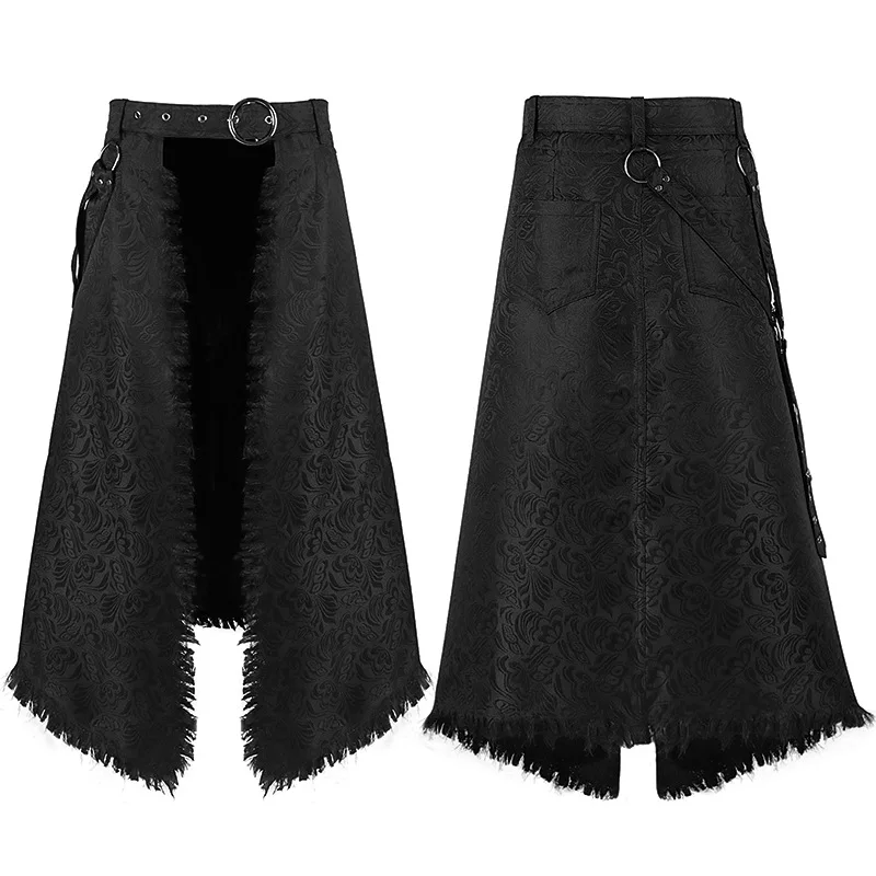 

Евро-американская ассиметричная Жаккардовая юбка в стиле темного Рок Панк-стиля готика с короткой юбкой