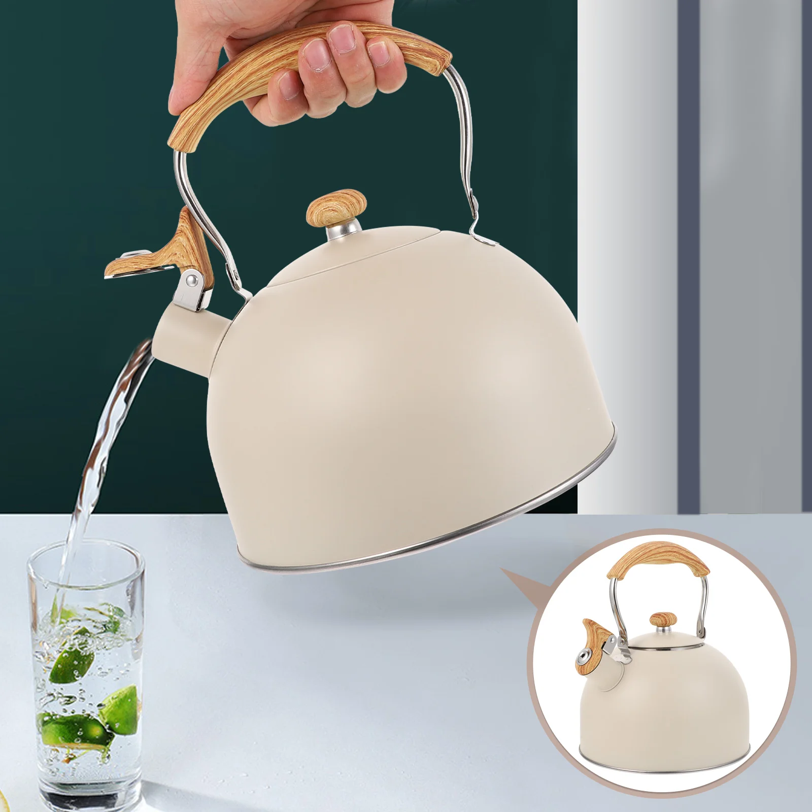 

Kettle Tea Whistling Stovetop Water Stove Teapotpot Steel Stainless Boiling Teakettle Coffeekettles Gas Handle Whistleheating
