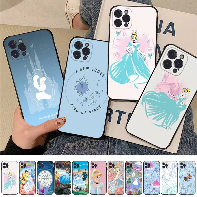 

Disney Cinderella Phone Case Silicone Soft for iphone 14 13 12 11 Pro Mini XS MAX 8 7 6 Plus X XS XR Cover