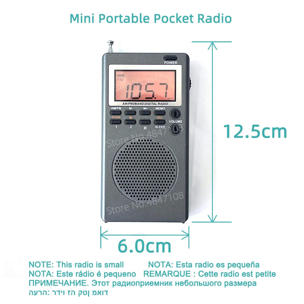 Портативный FM/AM-радио мини-карманный FM AM цифровой приемник 1 8-дюймовый ЖК-экран