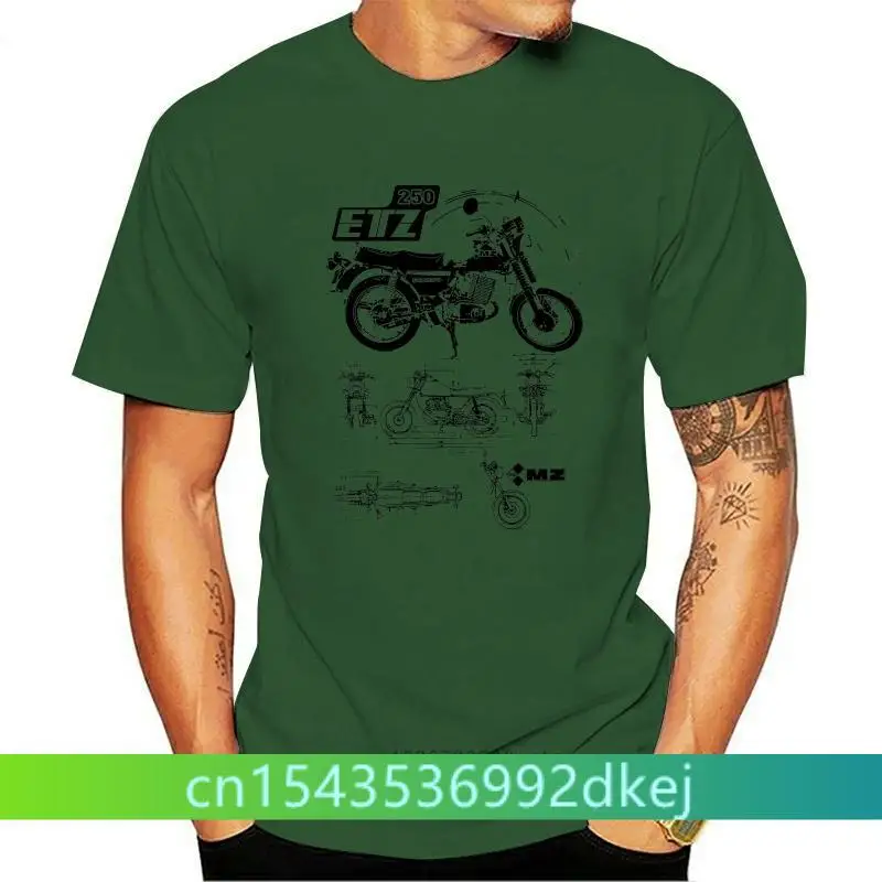 Tees Male Harajuku Top Fitness Brand Clothing T-Shirt Shirt MZ ETZ 250 DDR Kult Fun Motorrad Biker MC Ostalgie Zone Tee Shirt