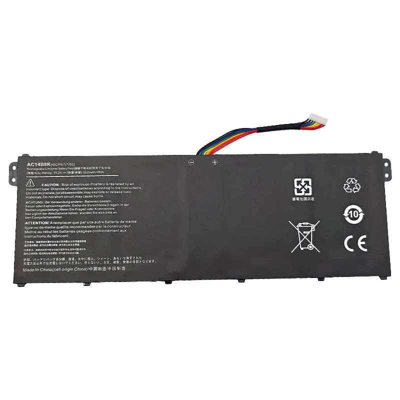 Фото AC14B8K Совершенно новый высококачественный аккумулятор для ноутбука Acer V3 V3-111 V3-111P V3-331 V3-371 V11 V13 TravelMate X359 X349 B115-M №2