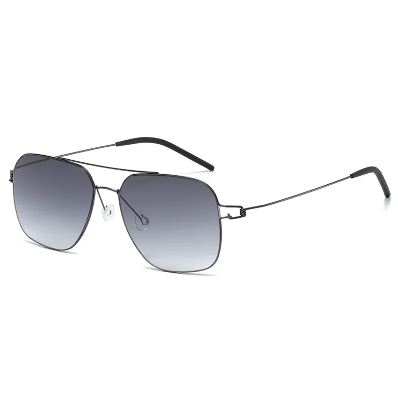 

Denmark Brand Ultralight Pilot Square Sunglasses Men Women Classic Double Beam UV400 Sun Glasses Korean Titanium Frame Eyewear