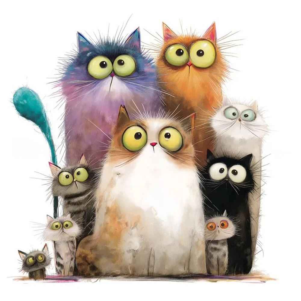 

Наклейки для стены "Группа необычных кошек"