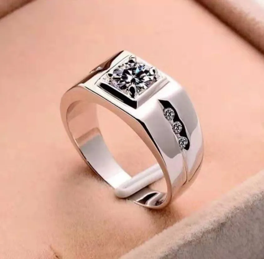 

2022 Unisex Ring Women Men Silver Color Inlaid Crystal Rhinestone Zircon Metal Ring for Party Jewelry Size 6-13