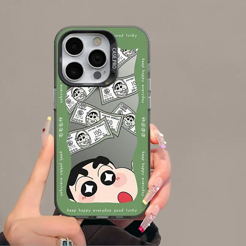 Чехол для телефона iPhone 15 Pro Max 14 13 12 11 XS X XR Plus силиконовый мягкий чехол C-Crayon S-ShinChan