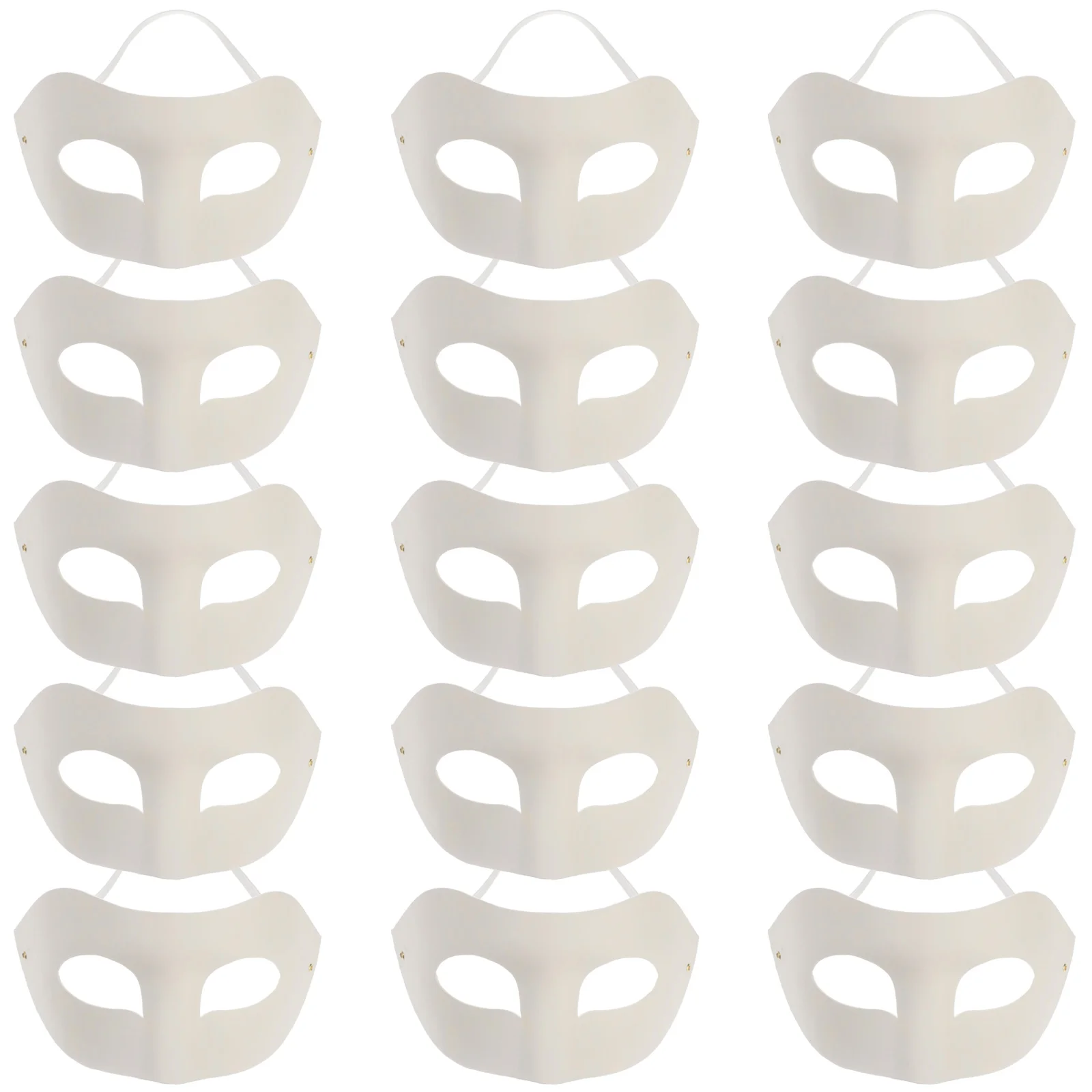 

15 Pcs DIY Pulp Mask Masquerade White Face Halloween Cosplay Paper Masks Crafts Blanks Miss