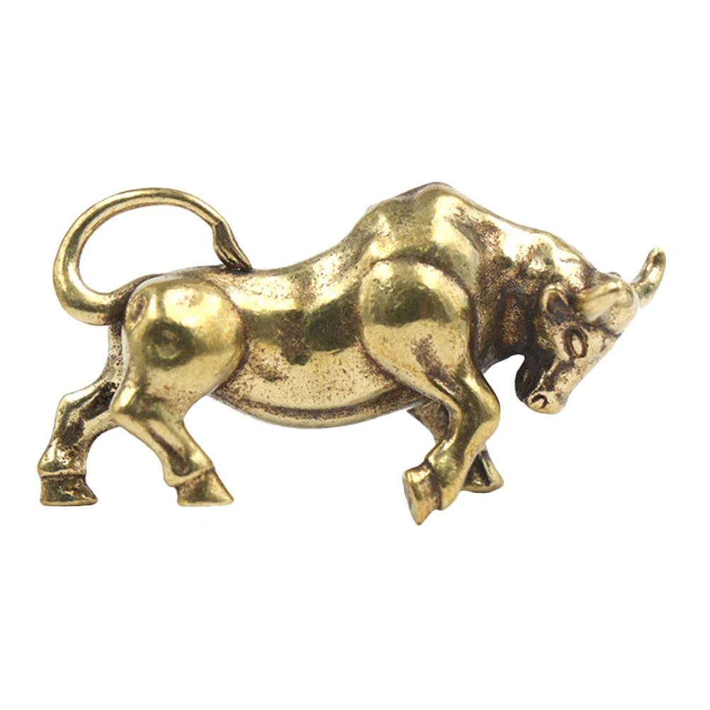 

Bull Statue Pendant Hanging Adorn DIY Ox Ornament Keychain 4X2.1cm Auspicious Charms Brass Jewelry