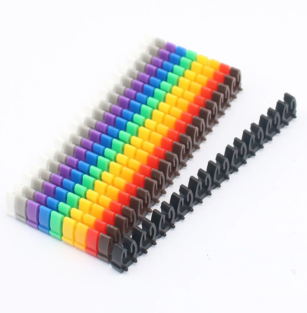 100 шт Φ 4 мм Цветные арабские цифры M Тип CAT 6 зажим M-2 0 до 9 маркер для кабеля