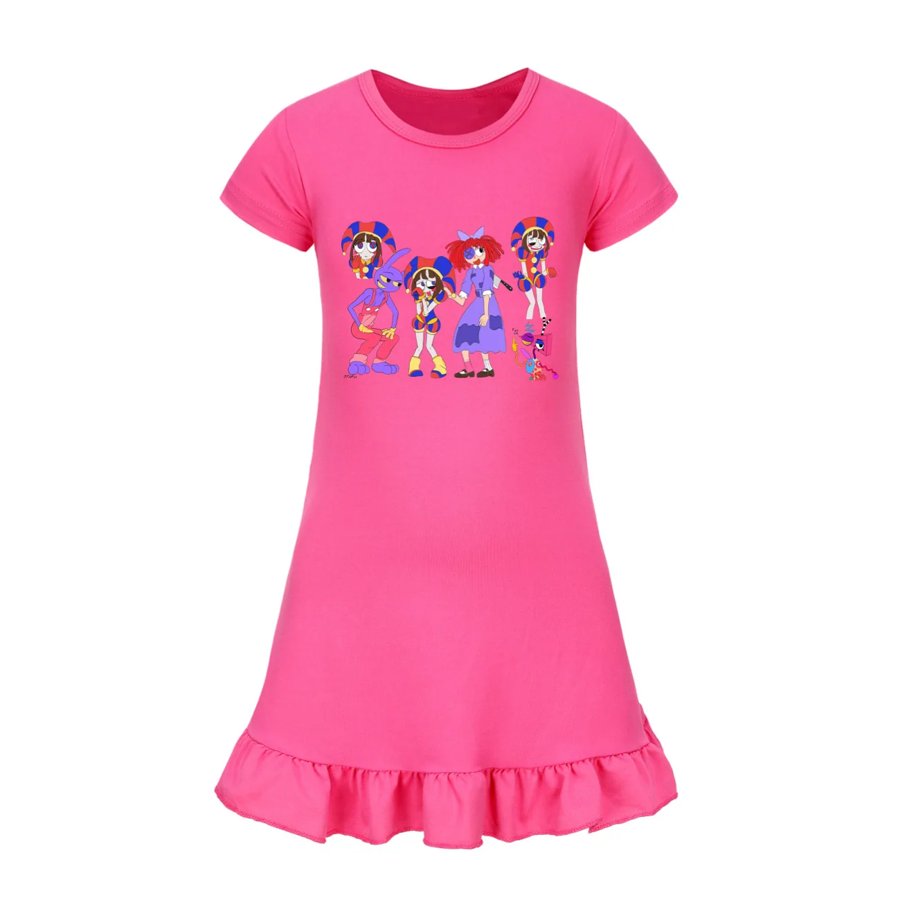 Удивительная цифровая цирковая одежда пижамное платье с короткими рукавами для