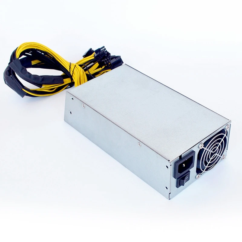 Buy 1800W Server Power Supply 220V ETH Bitcoin Mining 90% Efficiency Support 8 GPU Card for Riser Antminer on