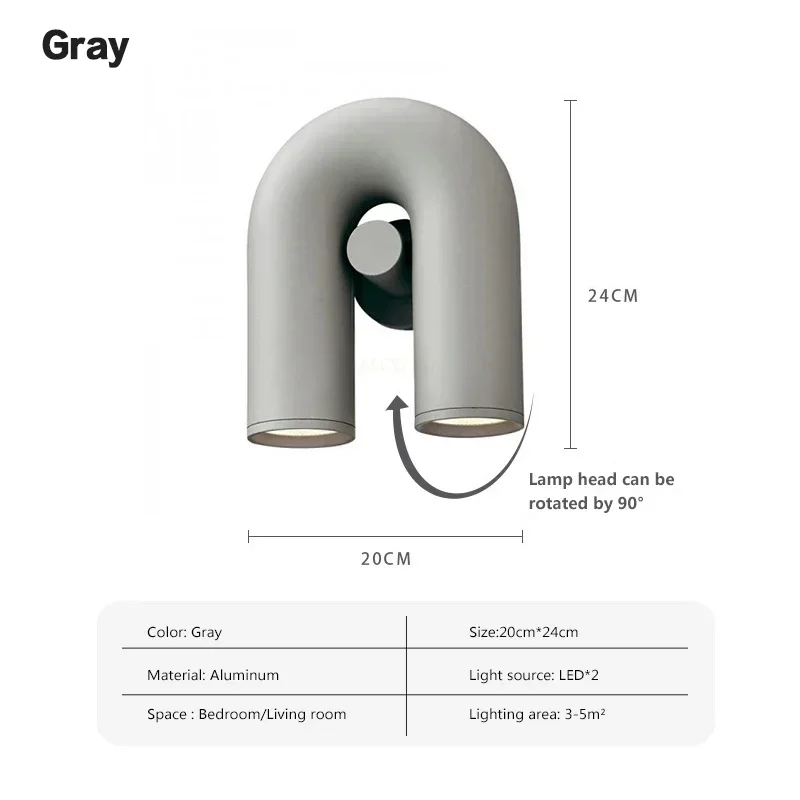 Скандинавская дизайнерская U-образная Люстра для водопроводной трубы, вращающаяся Регулируемая форма для спальни, гостиной, детской комнаты, декоративное освещение