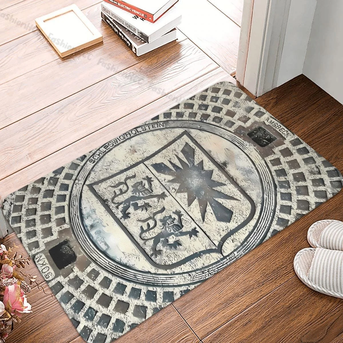 

Manhole Cover 3D Non-slip Doormat Lion Bath Kitchen Mat Welcome Carpet Indoor Modern Decor