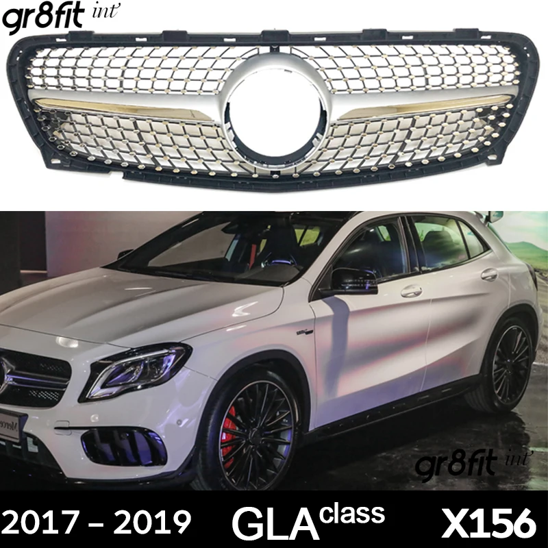 Replacement Front Bumper Diamond Grille For Mercedes GLA Class X156 (Facelift & Pre-facelift) 2014 - 2019 GLA180 GLA200 GLA250