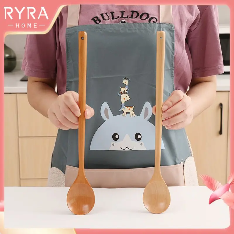 

Solid Wood Soup Coffee Tea Stirring Spoons Soup Cooking Spoons Mixing Spoon Long Handle 1pcs Table Spoon Hot Pot Spoon Portable