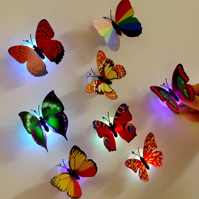 

Butterfly Night Lights Pasteable 3D Butterfly Wall Stickers Lamps 1/5PCS Home Decoration DIY Living Room Wall Sticker Lighting