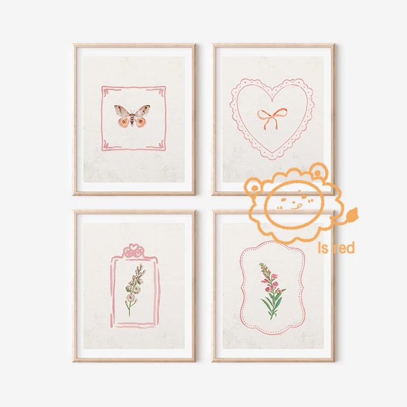 Винтажный постер с растительным принтом холст рисунком маргаритки колокольчика