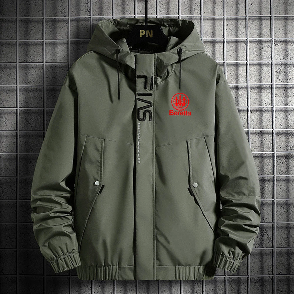 

2022 spring and autumn men's outdoor sports printing casual men's jacket windproof hooded jacket new men's fashion parka