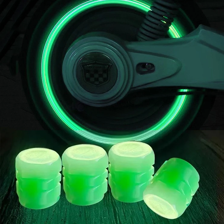Luminous Valve Caps Fluorescent Green Blue Night Glowing Car Motorcycle Bicycle Wheel Styling Tyre Luminous Cap Decor
