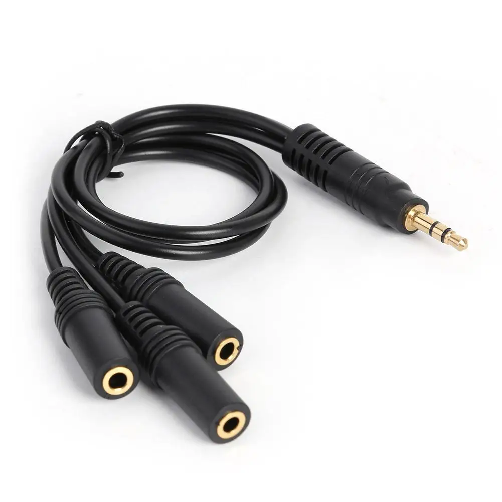 

3.5mm 3-Pole Plug to 3 Way Stereo Audio Headphone Splitter Adapter Cable for MP3, MP4, mobile phone, computer, game console