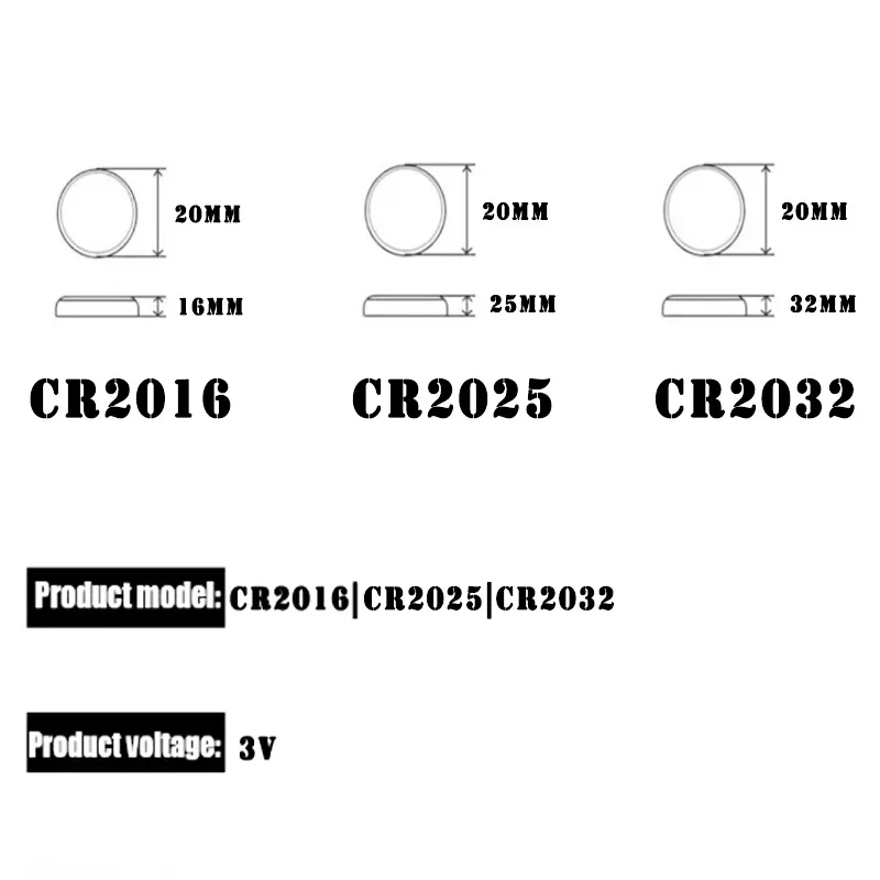 Фото 5-50Pcs Original CR2032 batery CR2025 CR2016 batteria CR1632 CR1220 CR1616 CR1620 CR2450 CR2430 LR41 LR1130 LR43 LR44 №3