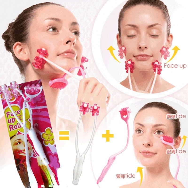 

Newest 2 in 1 Face Up Roller Massage Slimming Remove Chin Anti Wrinkle Face Slimmer Massage Massager Roller