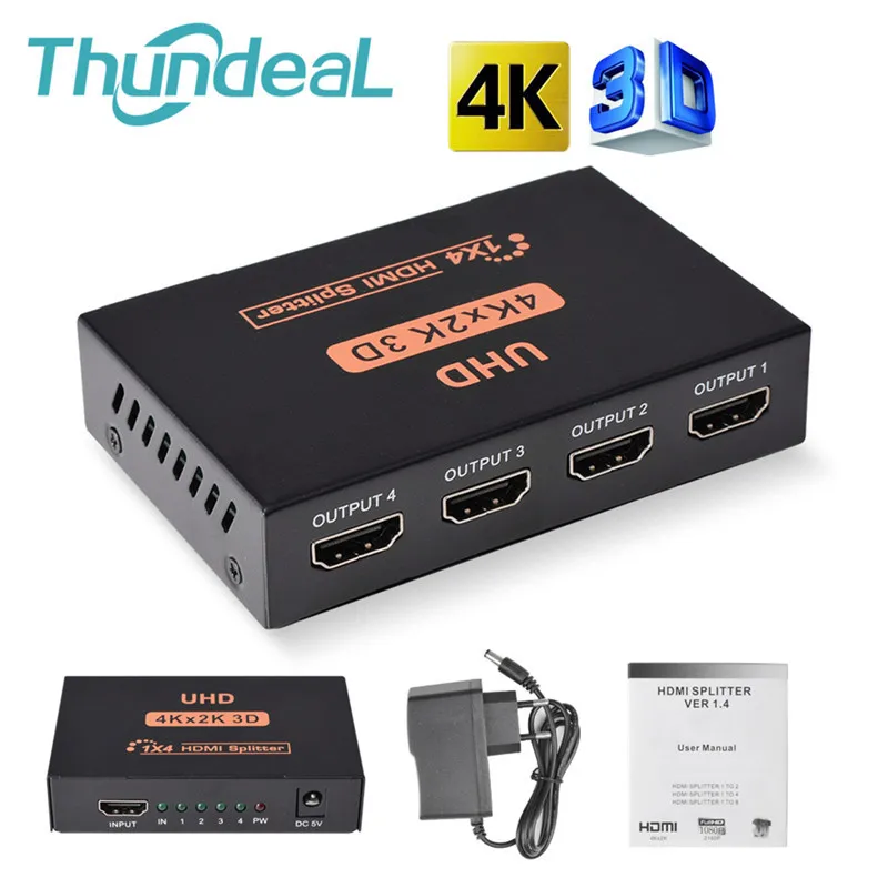 4K 2K 3x1 HDMI-compatible Cable Splitter HD 1080P Video Switcher Adapter Dual Display HDTV HD Hub for Xbox PS4 DVD PC Laptop TV